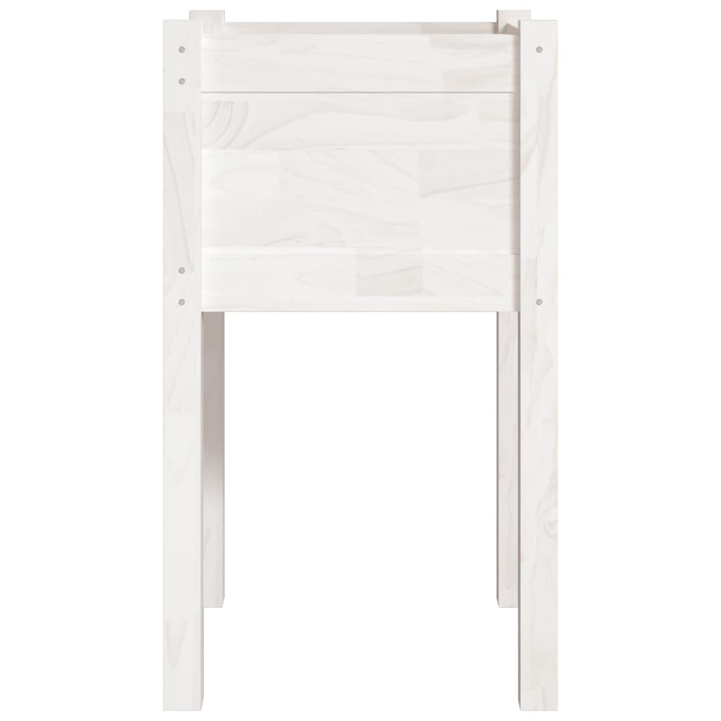 vidaXL Jardiniere de grădină, 2 buc., alb, 40x40x70 cm, lemn masiv pin