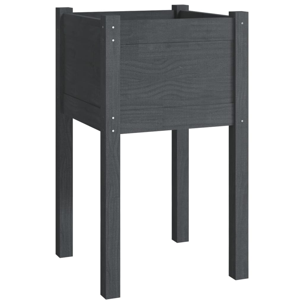 vidaXL Jardinieră de grădină, gri, 40x40x70 cm, lemn masiv de pin vidaXL Jardinieră de grădină, gri, 40x40x70 cm, lemn masiv de pin