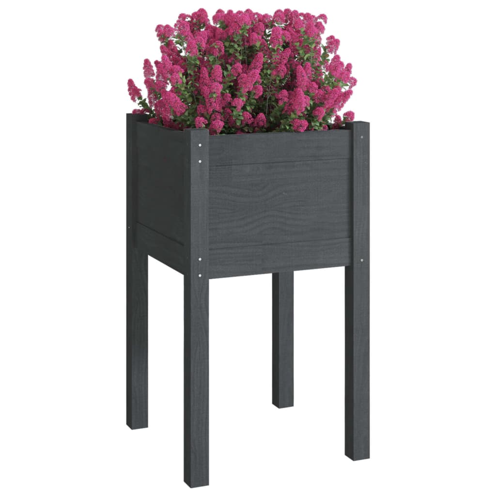 vidaXL Jardinieră de grădină, gri, 40x40x70 cm, lemn masiv de pin vidaXL Jardinieră de grădină, gri, 40x40x70 cm, lemn masiv de pin