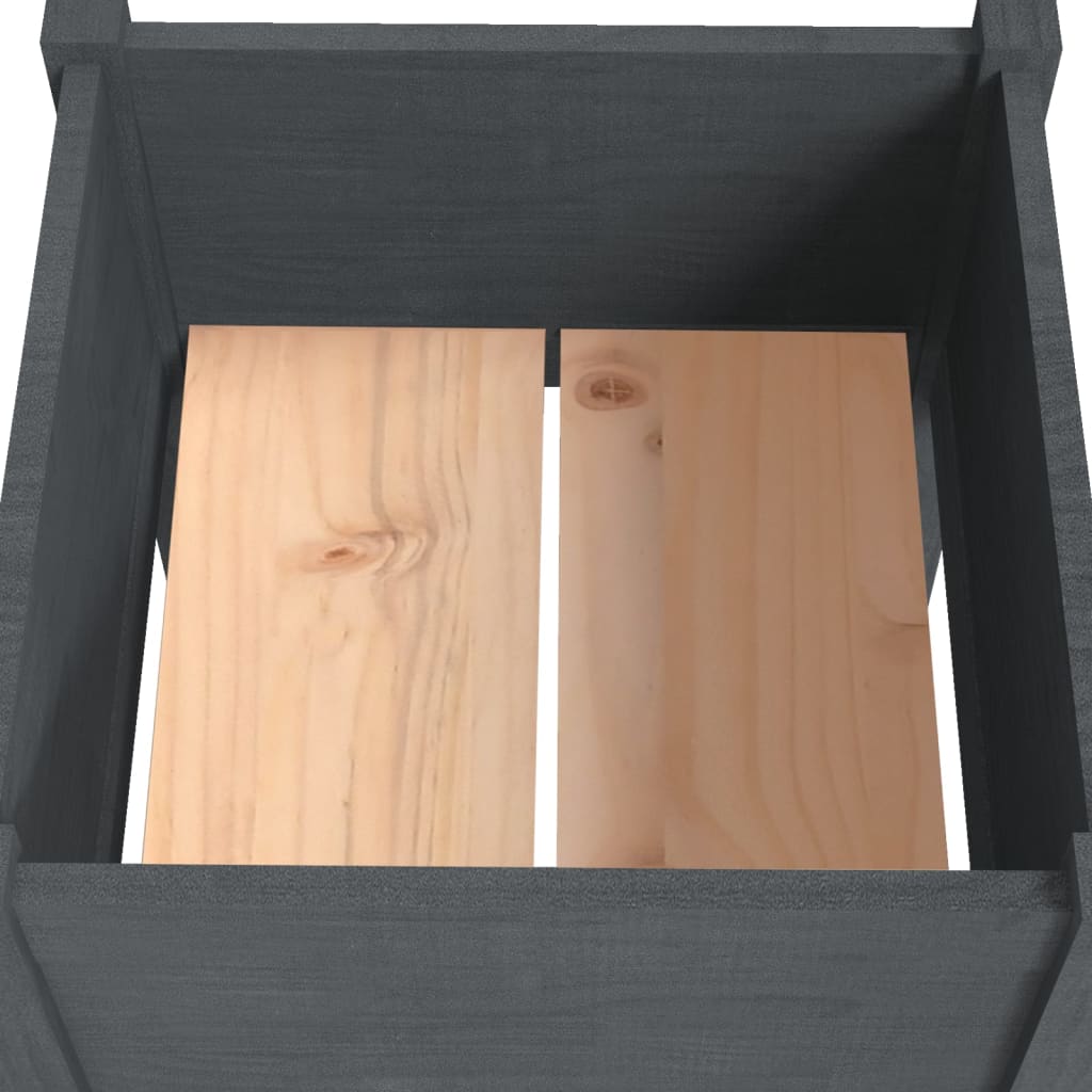 vidaXL Jardinieră de grădină, gri, 40x40x70 cm, lemn masiv de pin vidaXL Jardinieră de grădină, gri, 40x40x70 cm, lemn masiv de pin