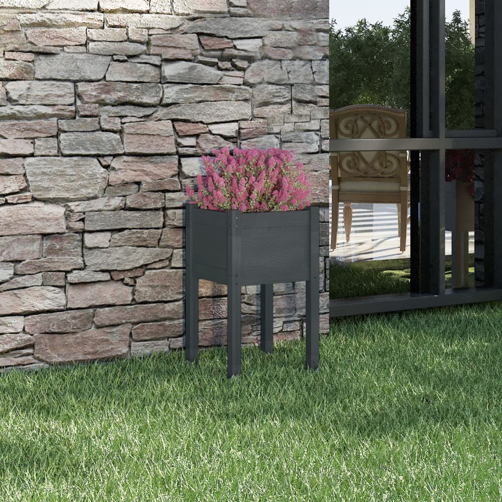 vidaXL Jardinieră de grădină, gri, 40x40x70 cm, lemn masiv de pin vidaXL Jardinieră de grădină, gri, 40x40x70 cm, lemn masiv de pin