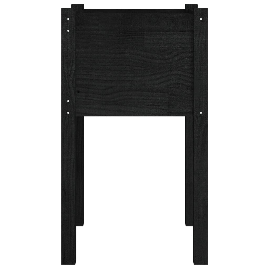 vidaXL Jardiniere grădină, 2 buc, negru, 40x40x70 cm, lemn masiv pin