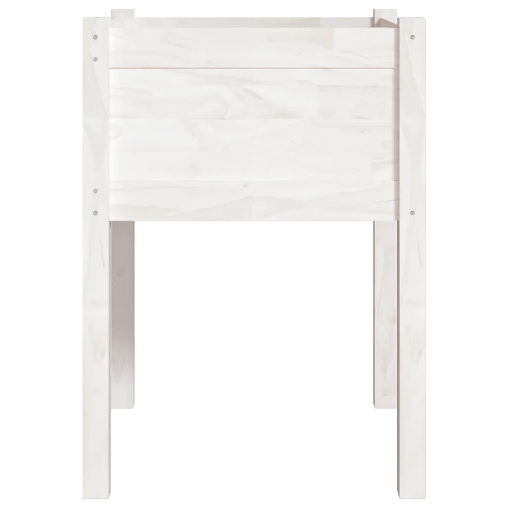 vidaXL Jardiniere de grădină, 2 buc., alb, 50x50x70 cm, lemn masiv pin