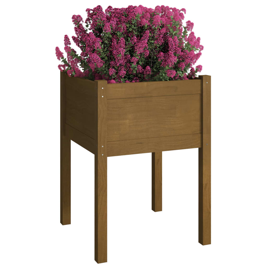 vidaXL Jardiniere grădină 2 buc. maro miere 50x50x70 cm lemn masiv pin