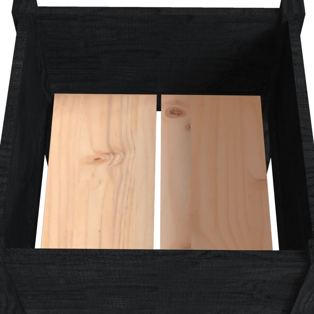 vidaXL Jardiniere de grădină, 2 buc., negru, 50x50x70cm lemn masiv pin vidaXL Jardiniere de grădină, 2 buc., negru, 50x50x70cm lemn masiv pin