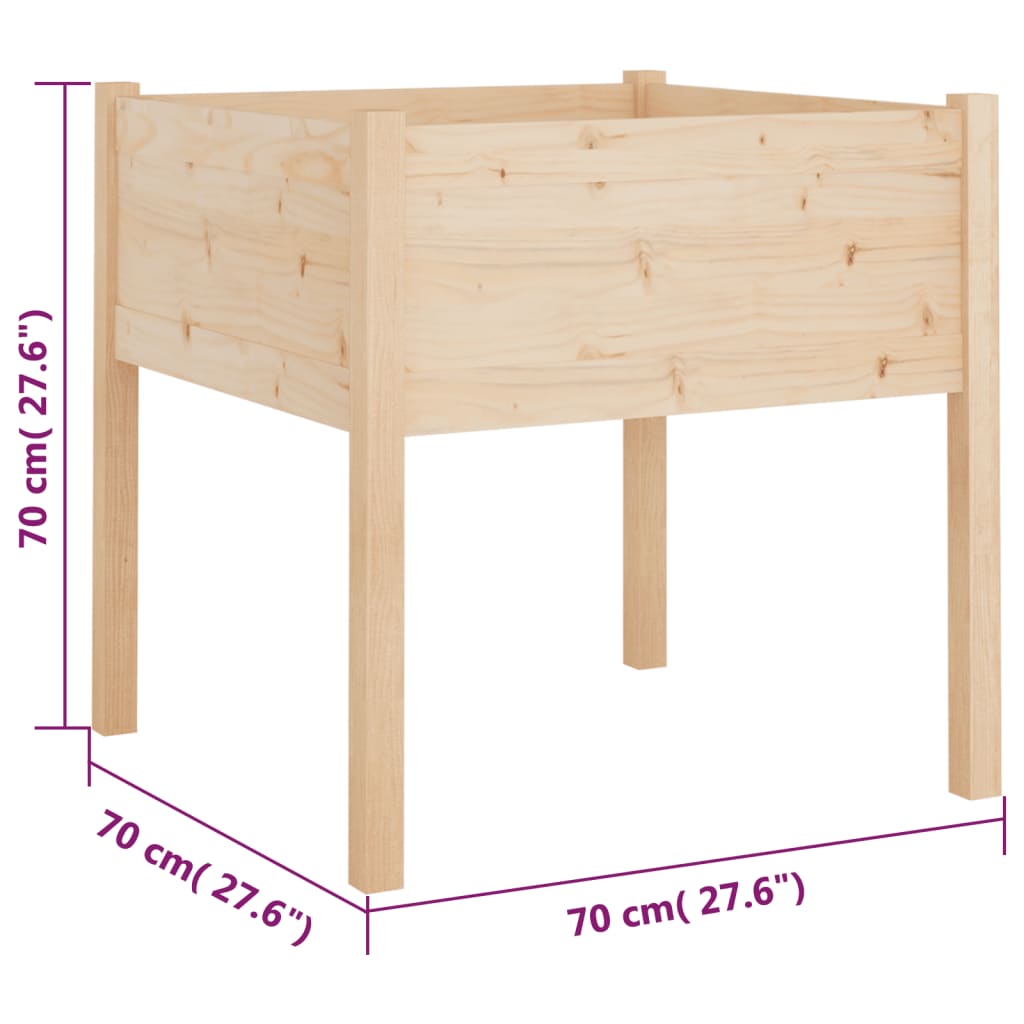vidaXL Jardinieră de grădină, 70x70x70 cm, lemn masiv de pin vidaXL Jardinieră de grădină, 70x70x70 cm, lemn masiv de pin