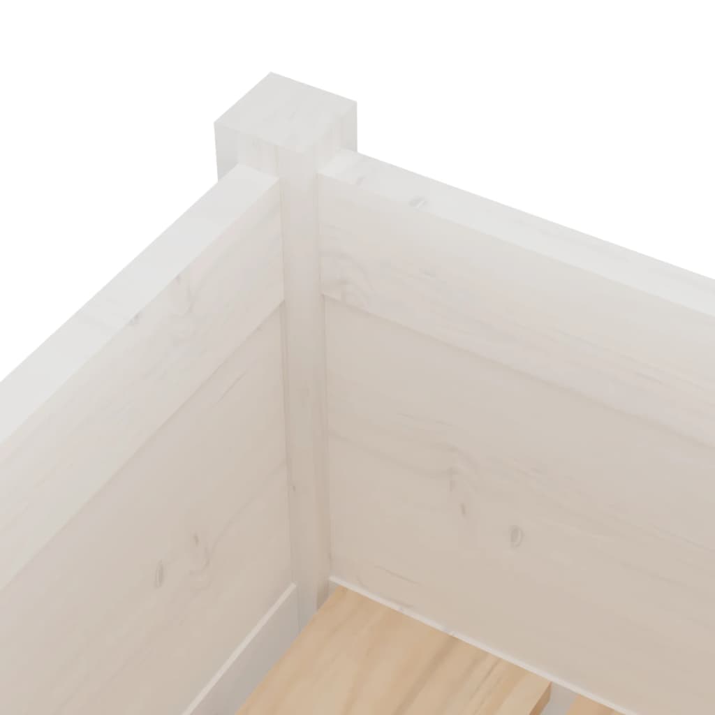 vidaXL Jardinieră de grădină, alb, 70x70x70 cm, lemn masiv de pin vidaXL Jardinieră de grădină, alb, 70x70x70 cm, lemn masiv de pin