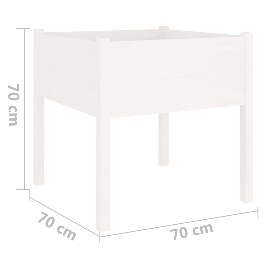 vidaXL Jardinieră de grădină, alb, 70x70x70 cm, lemn masiv de pin vidaXL Jardinieră de grădină, alb, 70x70x70 cm, lemn masiv de pin