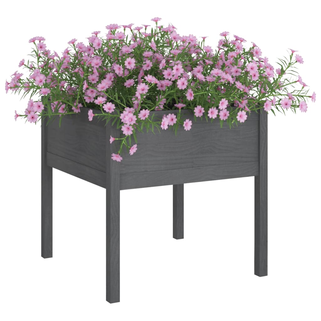 vidaXL Jardiniere de grădină, 2 buc., gri, 70x70x70 cm, lemn masiv pin vidaXL Jardiniere de grădină, 2 buc., gri, 70x70x70 cm, lemn masiv pin