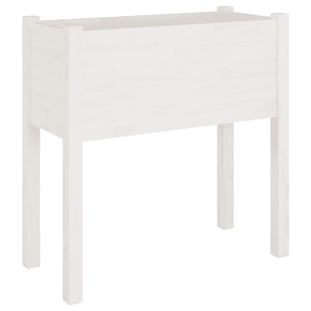 vidaXL Jardiniere de grădină, 2 buc., alb, 70x31x70 cm, lemn masiv pin