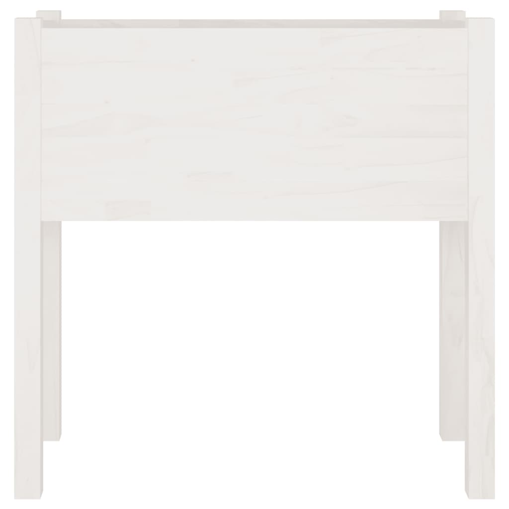 vidaXL Jardiniere de grădină, 2 buc., alb, 70x31x70 cm, lemn masiv pin