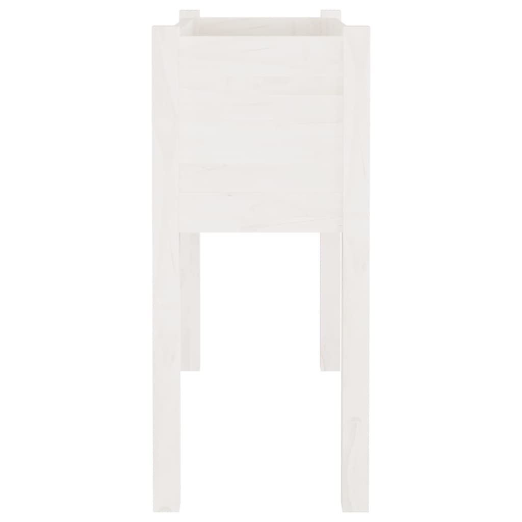 vidaXL Jardiniere de grădină, 2 buc., alb, 70x31x70 cm, lemn masiv pin