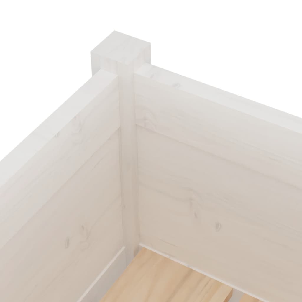 vidaXL Jardiniere de grădină, 2 buc., alb, 70x31x70 cm, lemn masiv pin