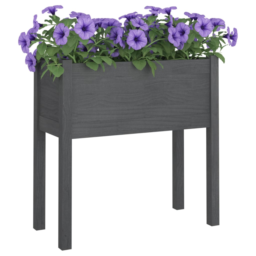 vidaXL Jardinieră de grădină, gri, 70x31x70 cm, lemn masiv de pin vidaXL Jardinieră de grădină, gri, 70x31x70 cm, lemn masiv de pin