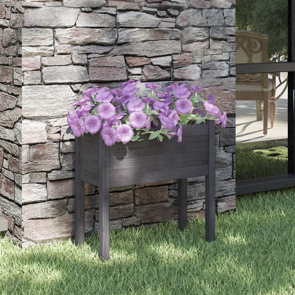 vidaXL Jardinieră de grădină, gri, 70x31x70 cm, lemn masiv de pin vidaXL Jardinieră de grădină, gri, 70x31x70 cm, lemn masiv de pin