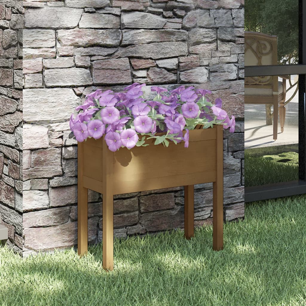 vidaXL Jardinieră de grădină, maro miere, 70x31x70 cm, lemn masiv pin vidaXL Jardinieră de grădină, maro miere, 70x31x70 cm, lemn masiv pin