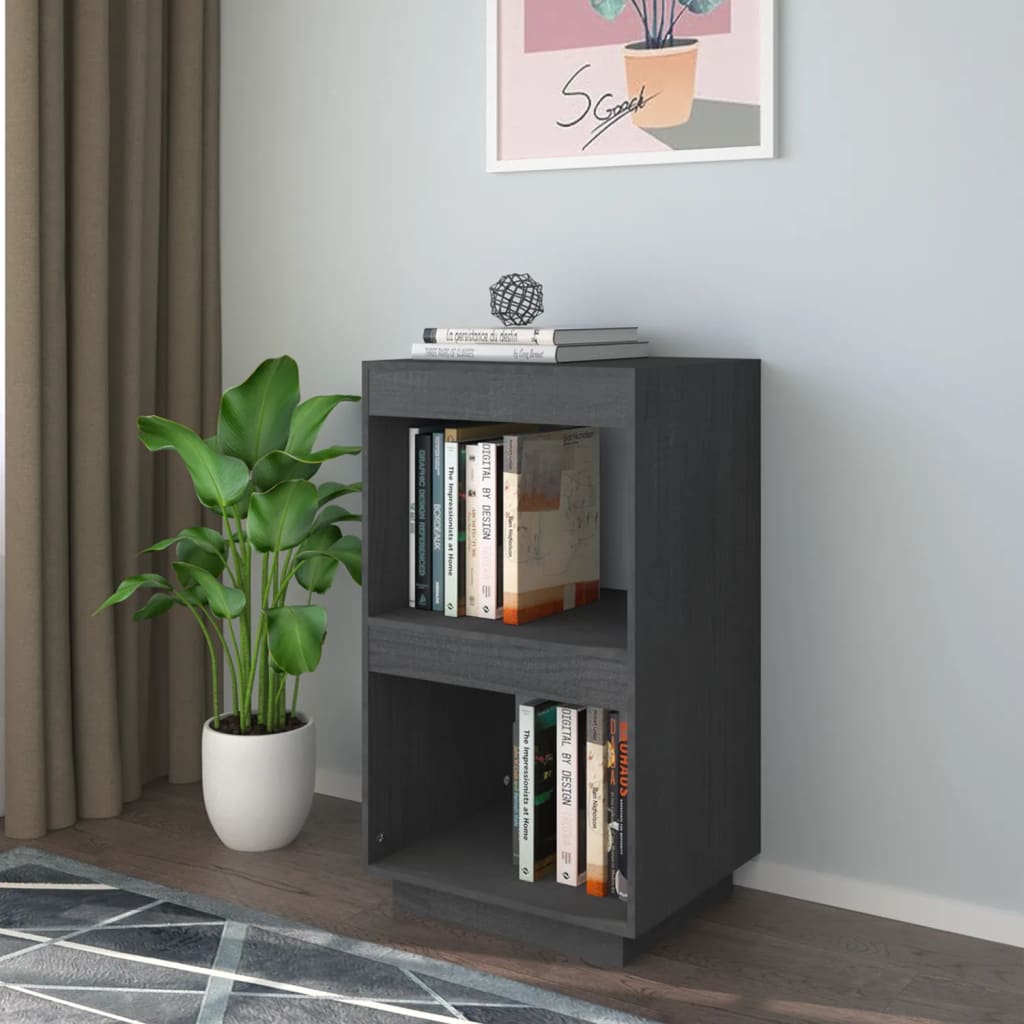 vidaXL Bibliotecă, gri, 40x35x71 cm, lemn masiv de pin vidaXL Bibliotecă, gri, 40x35x71 cm, lemn masiv de pin