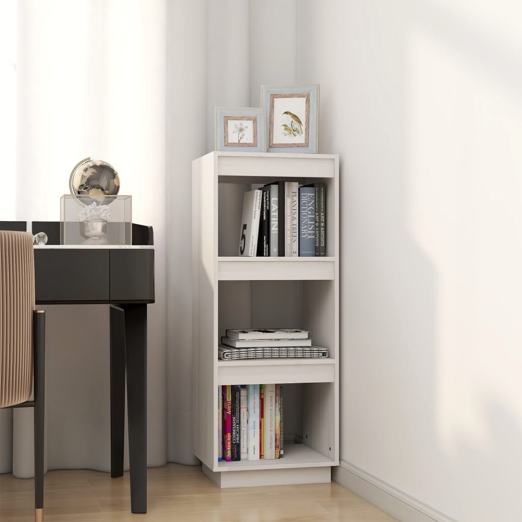 vidaXL Bibliotecă/Separator cameră, alb, 40x35x103 cm, lemn masiv pin vidaXL Bibliotecă/Separator cameră, alb, 40x35x103 cm, lemn masiv pin