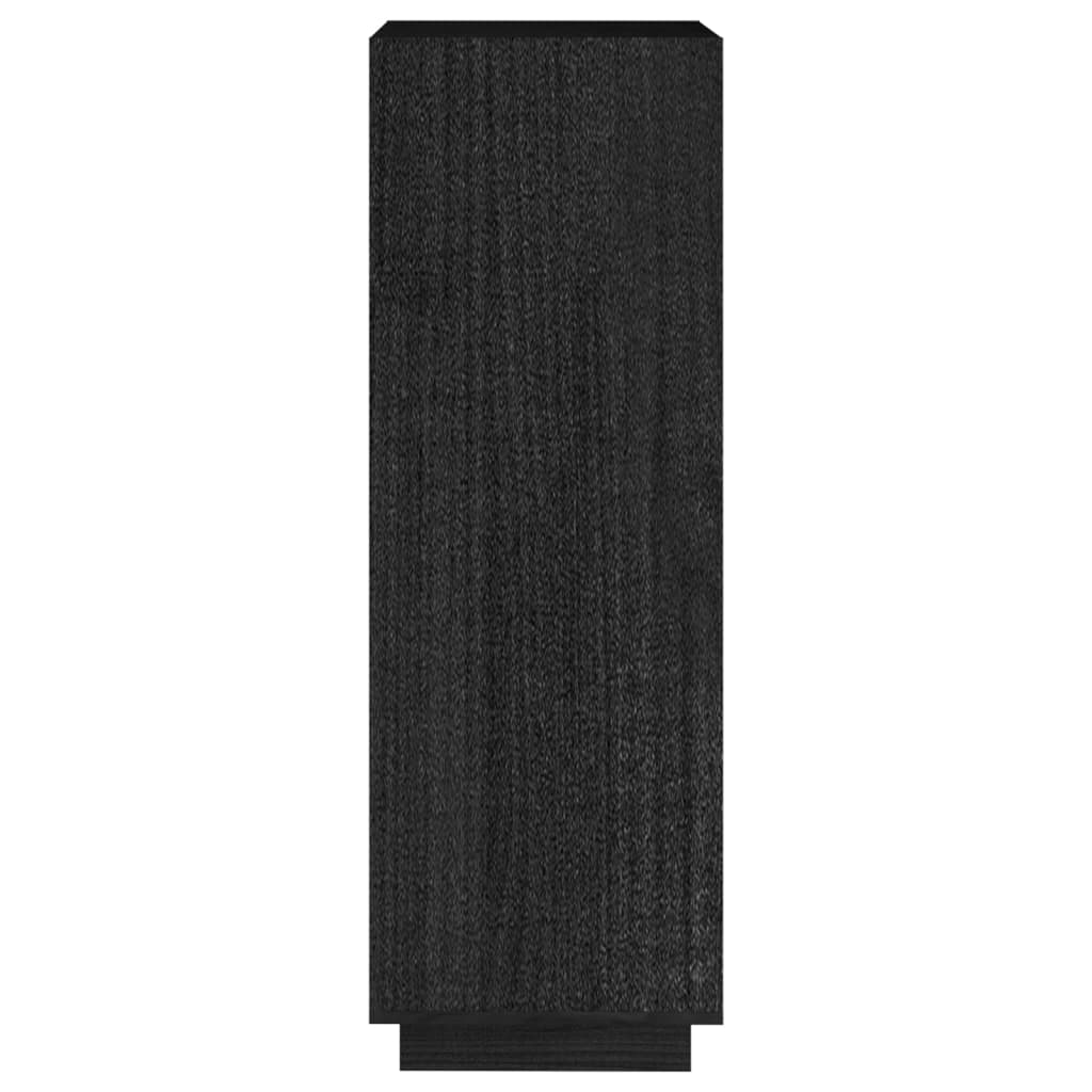 vidaXL Bibliotecă/Separator cameră negru 40x35x103 cm lemn masiv pin