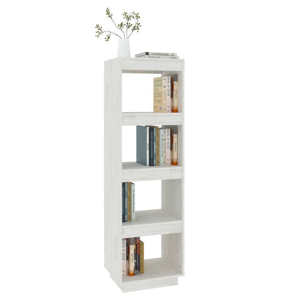 vidaXL Bibliotecă/Separator cameră, alb, 40x35x135 cm, lemn masiv pin vidaXL Bibliotecă/Separator cameră, alb, 40x35x135 cm, lemn masiv pin