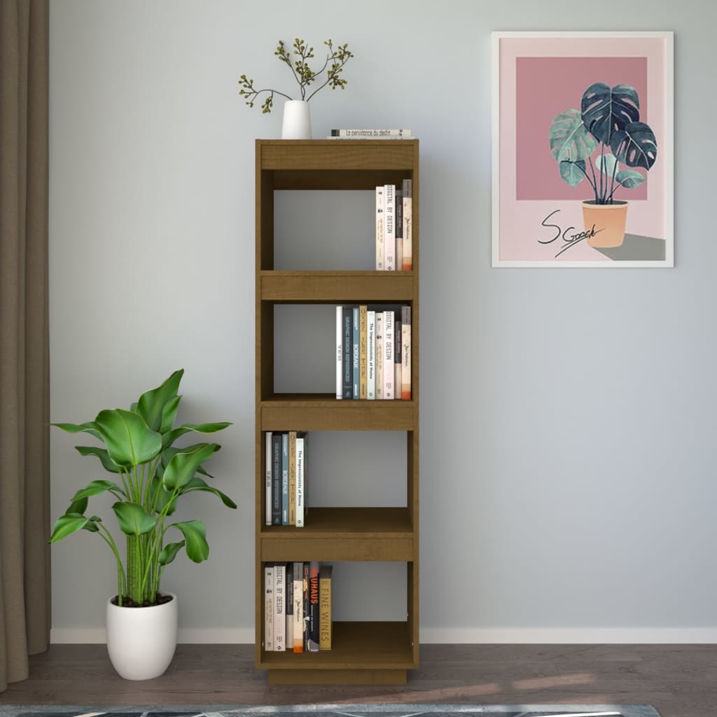 vidaXL Bibliotecă/Separator cameră maro miere 40x35x135cm lemn pin vidaXL Bibliotecă/Separator cameră maro miere 40x35x135cm lemn pin
