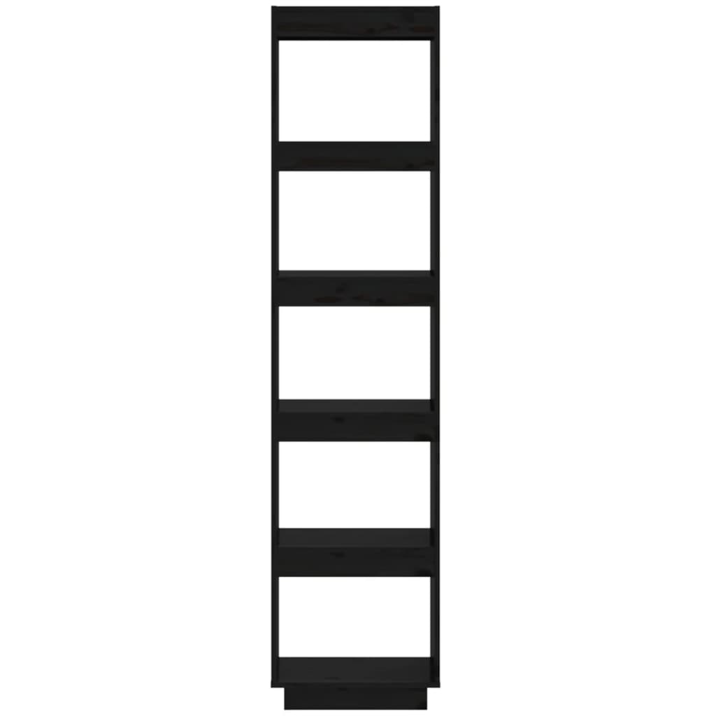 vidaXL Bibliotecă/Separator cameră negru 40x35x167 cm lemn masiv pin