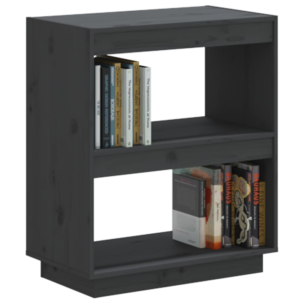 vidaXL Bibliotecă, gri, 60x35x71 cm, lemn masiv de pin vidaXL Bibliotecă, gri, 60x35x71 cm, lemn masiv de pin