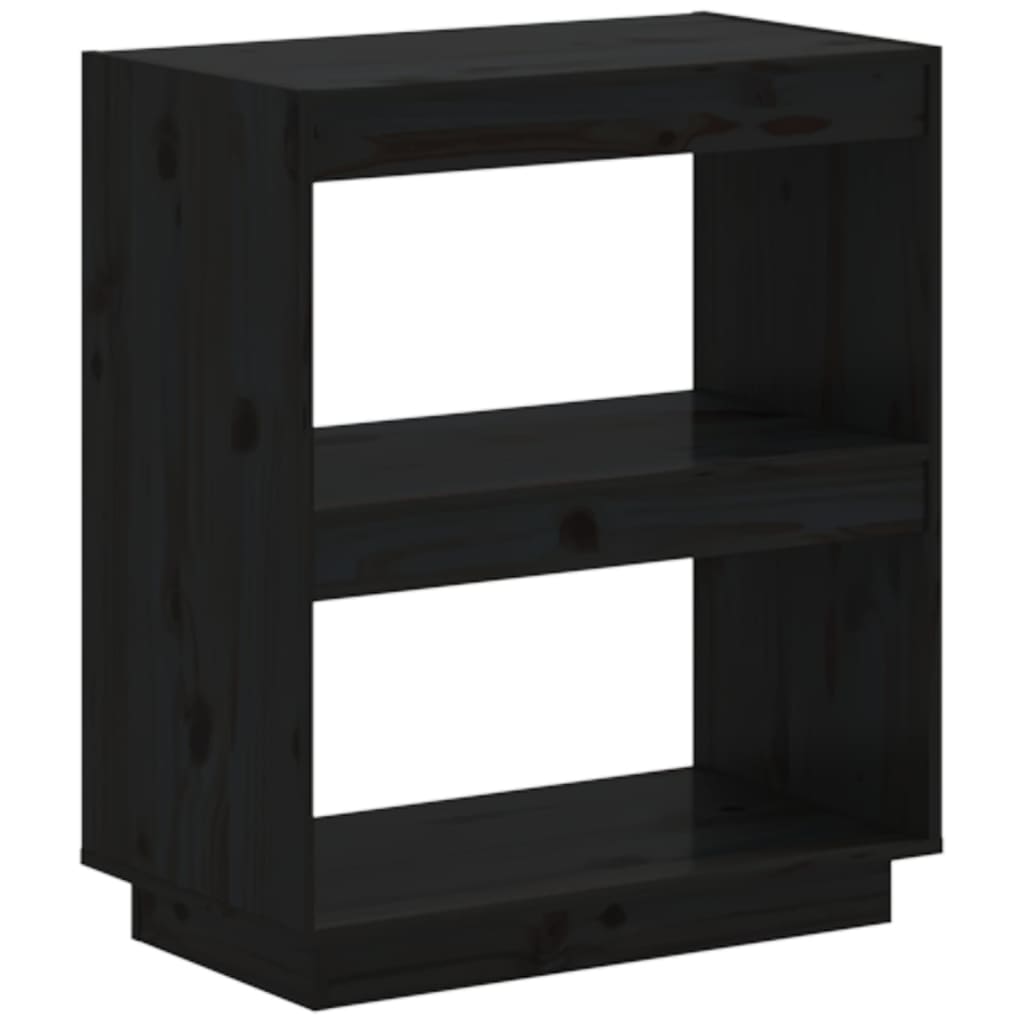 vidaXL Bibliotecă, negru, 60x35x71 cm, lemn masiv de pin vidaXL Bibliotecă, negru, 60x35x71 cm, lemn masiv de pin