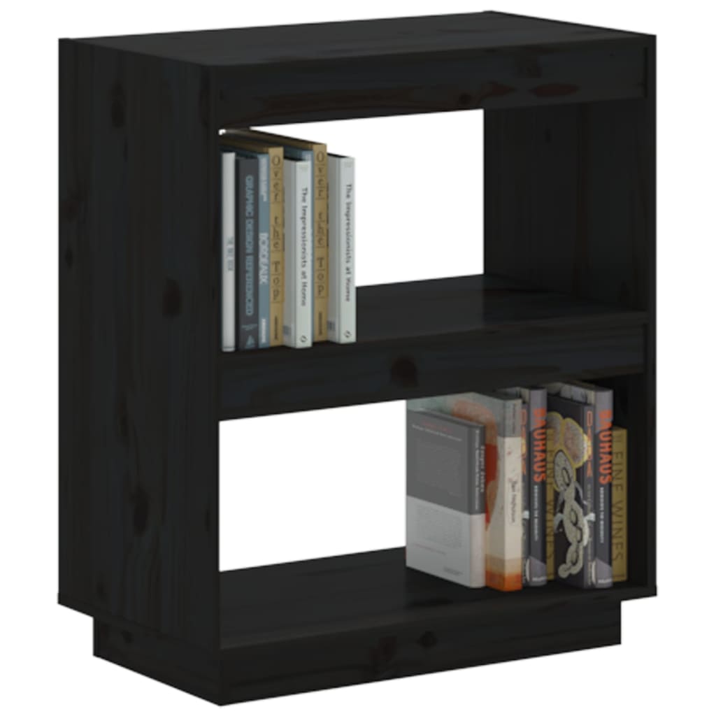 vidaXL Bibliotecă, negru, 60x35x71 cm, lemn masiv de pin vidaXL Bibliotecă, negru, 60x35x71 cm, lemn masiv de pin