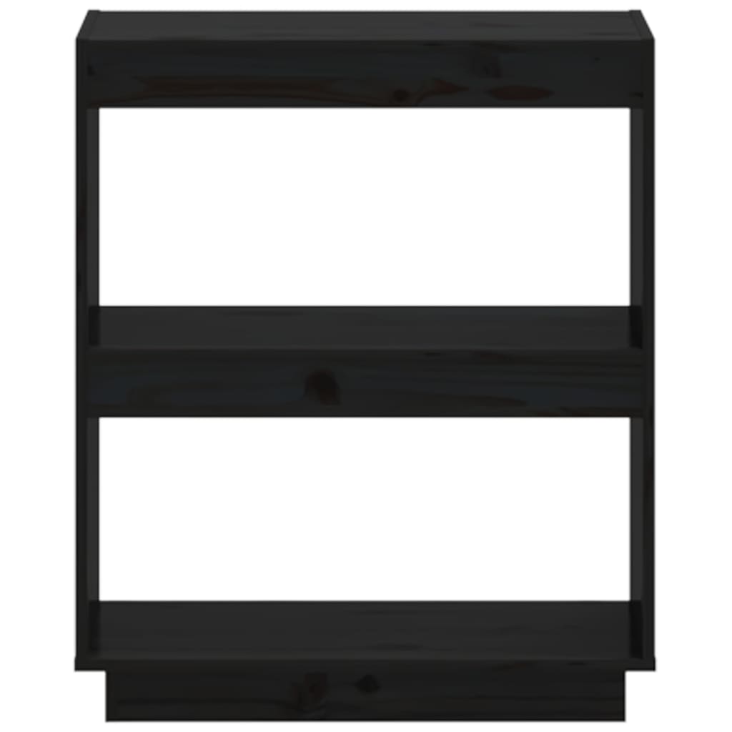 vidaXL Bibliotecă, negru, 60x35x71 cm, lemn masiv de pin vidaXL Bibliotecă, negru, 60x35x71 cm, lemn masiv de pin