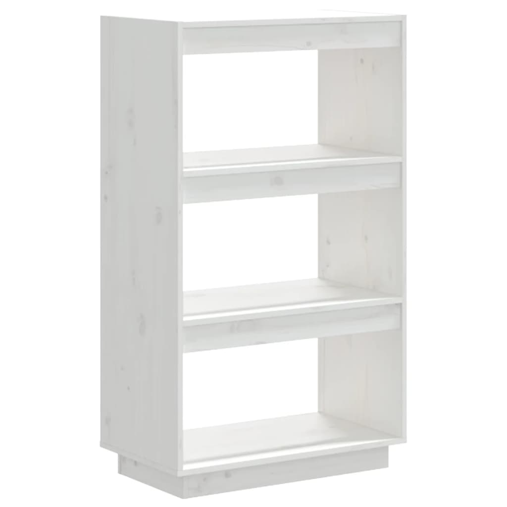 vidaXL Bibliotecă/Separator cameră alb 60x35x103 cm lemn masiv de pin