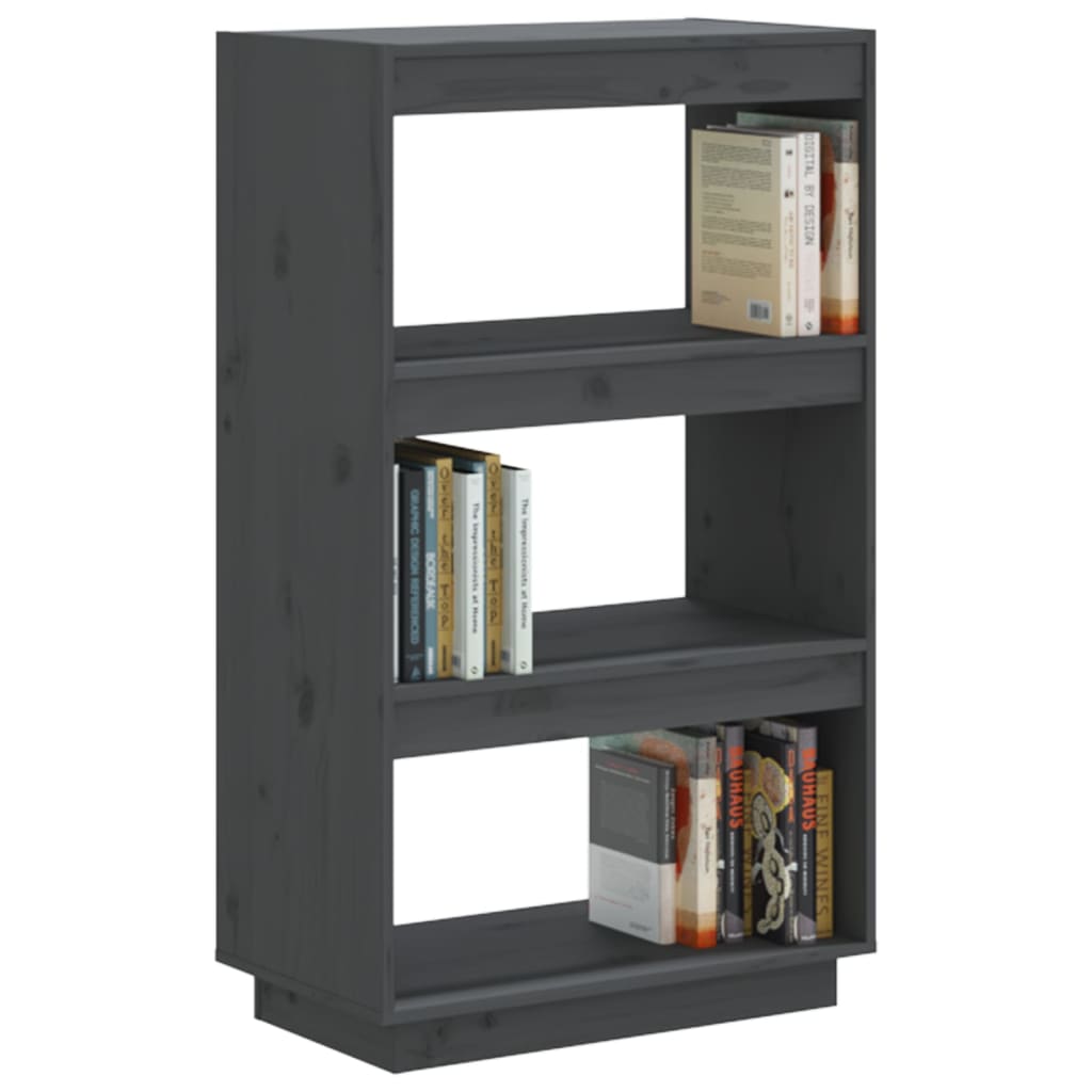 vidaXL Bibliotecă/Separator cameră, gri, 60x35x103 cm, lemn masiv pin vidaXL Bibliotecă/Separator cameră, gri, 60x35x103 cm, lemn masiv pin