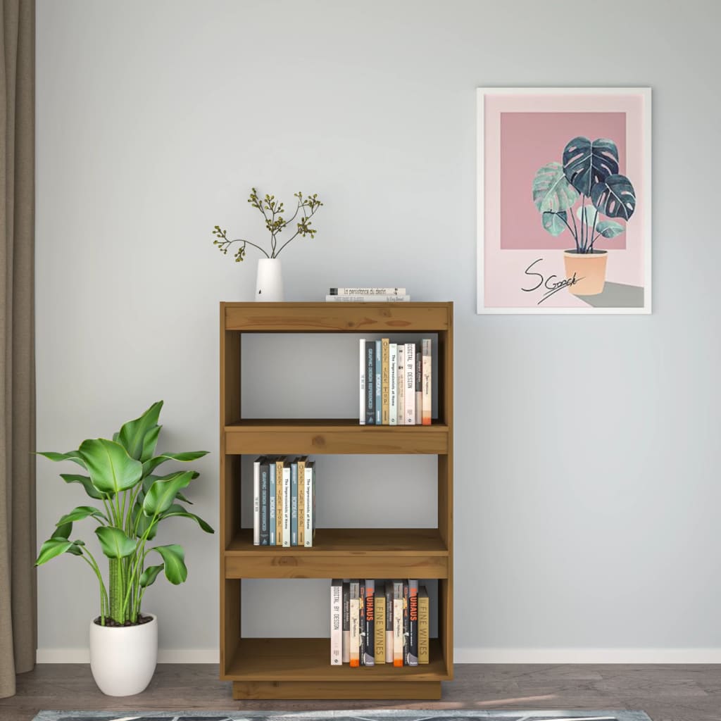 vidaXL Bibliotecă/Separator cameră maro miere 60x35x103cm lemn pin