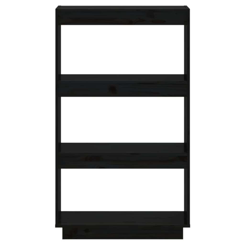 vidaXL Bibliotecă/Separator cameră negru 60x35x103 cm lemn masiv pin