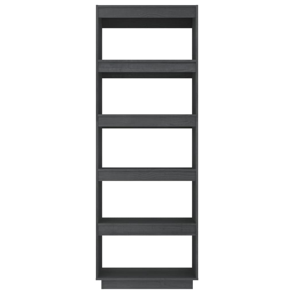 vidaXL Bibliotecă/Separator cameră, gri, 60x35x167 cm, lemn masiv pin vidaXL Bibliotecă/Separator cameră, gri, 60x35x167 cm, lemn masiv pin