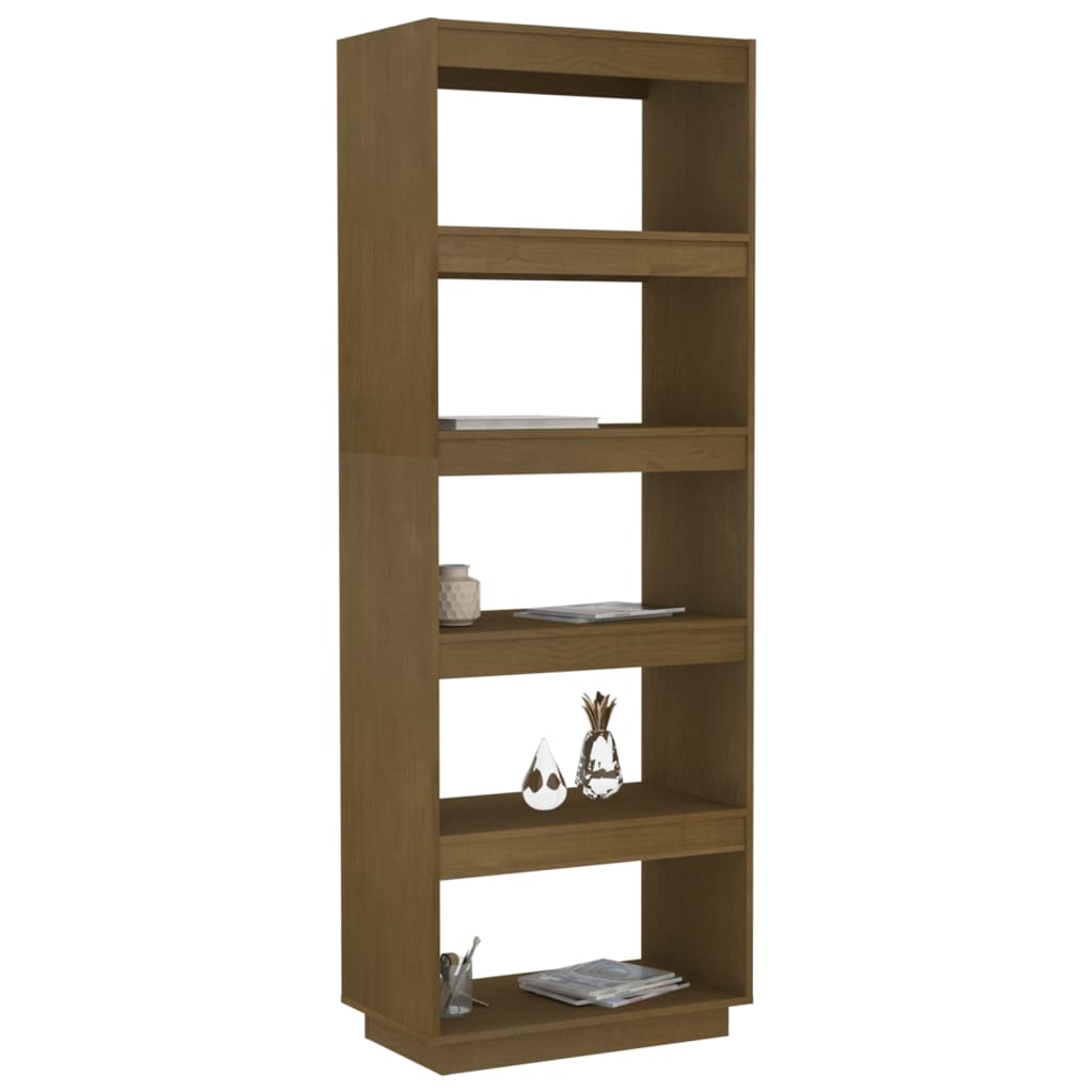 vidaXL Bibliotecă/Separator cameră, maro miere, 60x35x167 cm, lemn pin vidaXL Bibliotecă/Separator cameră, maro miere, 60x35x167 cm, lemn pin