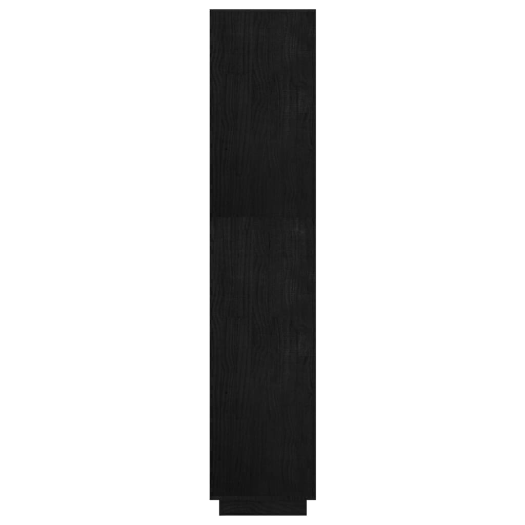 vidaXL Bibliotecă/Separator cameră negru 60x35x167 cm lemn masiv pin