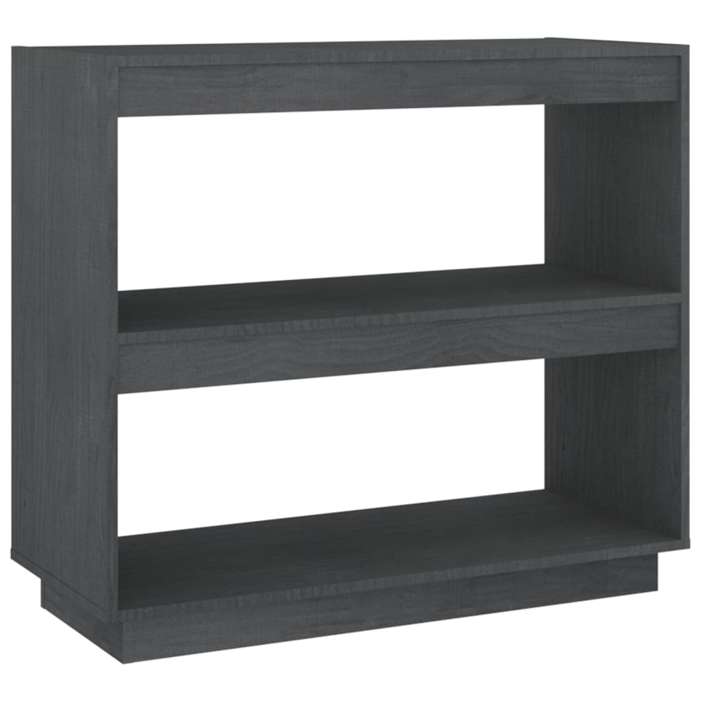 vidaXL Bibliotecă, gri, 80x35x71 cm, lemn masiv de pin vidaXL Bibliotecă, gri, 80x35x71 cm, lemn masiv de pin