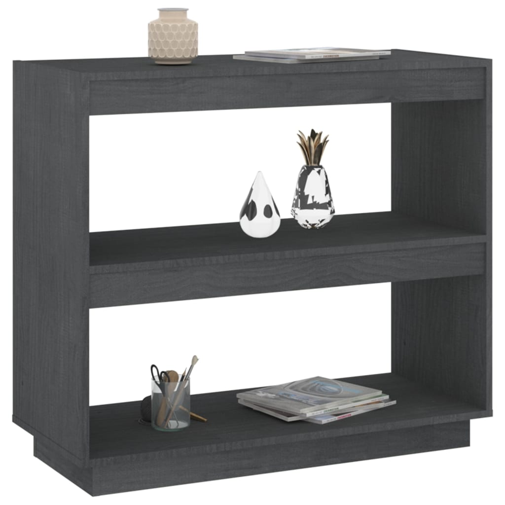 vidaXL Bibliotecă, gri, 80x35x71 cm, lemn masiv de pin vidaXL Bibliotecă, gri, 80x35x71 cm, lemn masiv de pin
