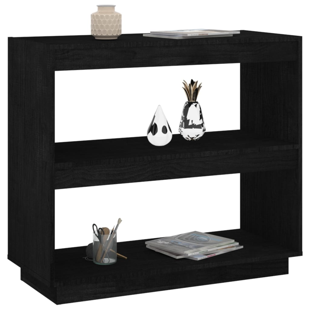 vidaXL Bibliotecă, negru, 80x35x71 cm, lemn masiv de pin vidaXL Bibliotecă, negru, 80x35x71 cm, lemn masiv de pin