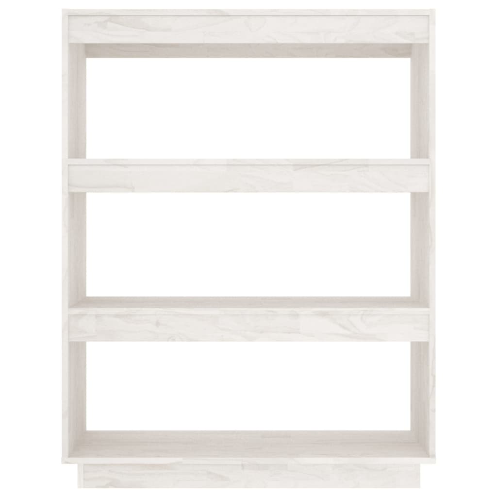 vidaXL Bibliotecă/Separator cameră, alb, 80x35x103 cm, lemn masiv pin
