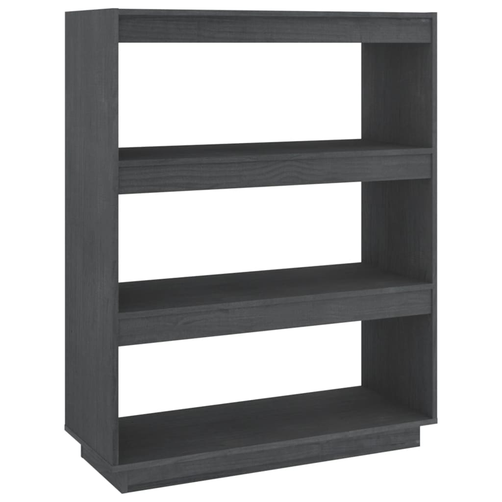 vidaXL Bibliotecă/Separator cameră, gri, 80x35x103 cm, lemn masiv pin