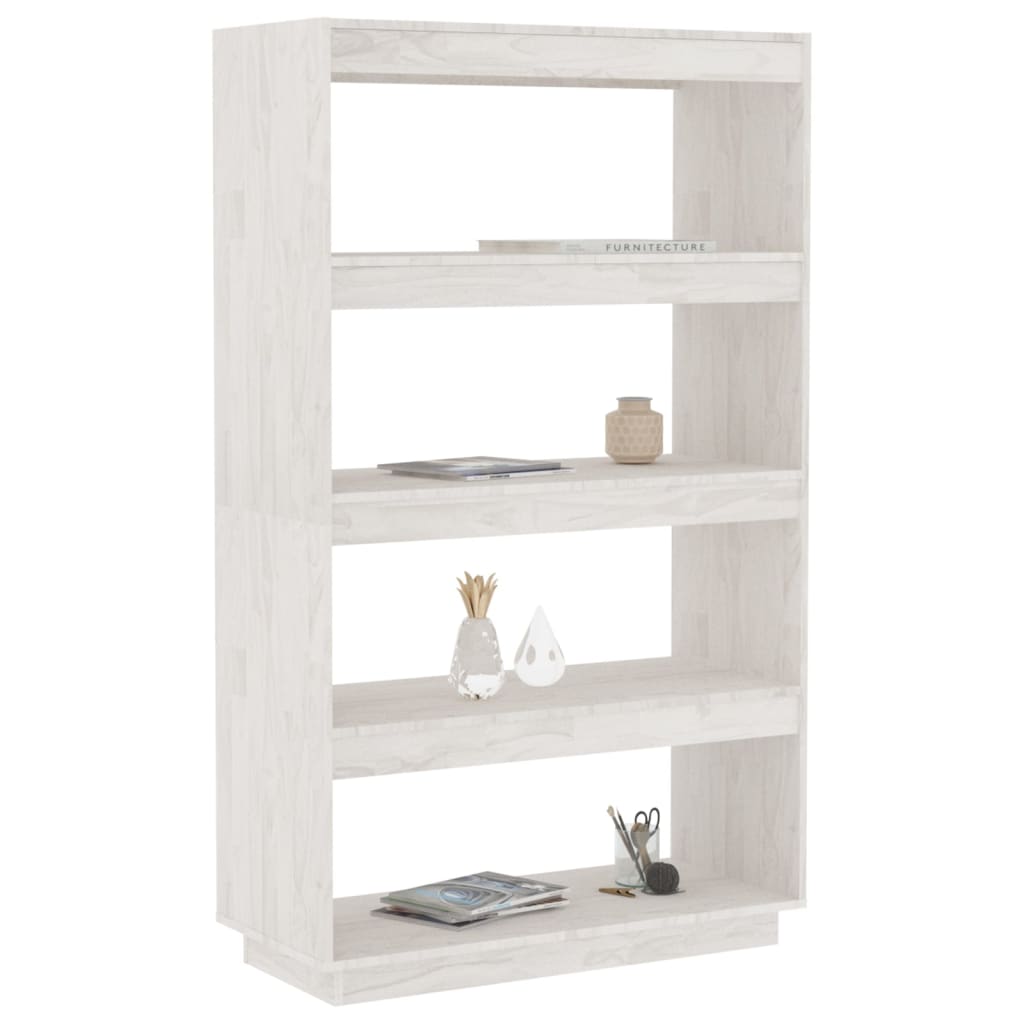 vidaXL Bibliotecă/Separator cameră alb 80x35x135 cm, lemn masiv de pin vidaXL Bibliotecă/Separator cameră alb 80x35x135 cm, lemn masiv de pin