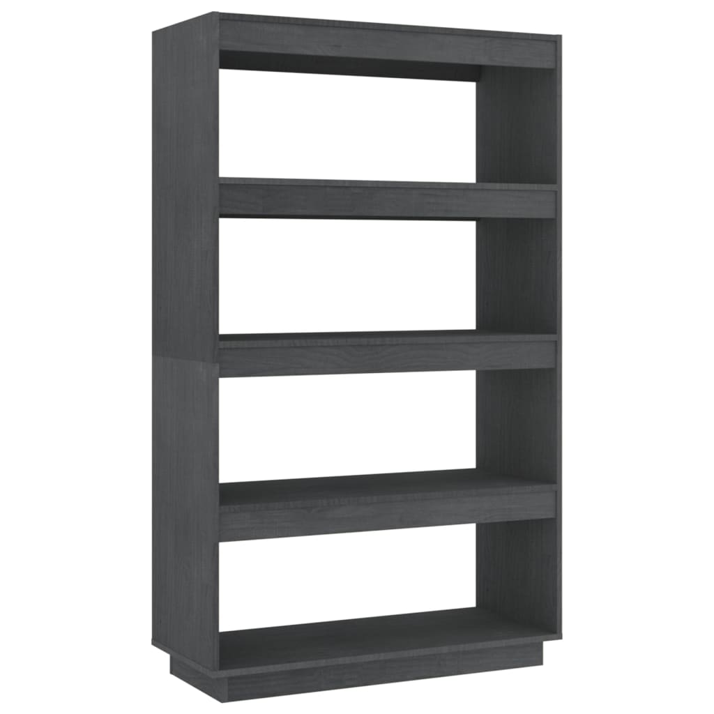 vidaXL Bibliotecă/Separator cameră, gri, 80x35x135 cm, lemn masiv pin vidaXL Bibliotecă/Separator cameră, gri, 80x35x135 cm, lemn masiv pin
