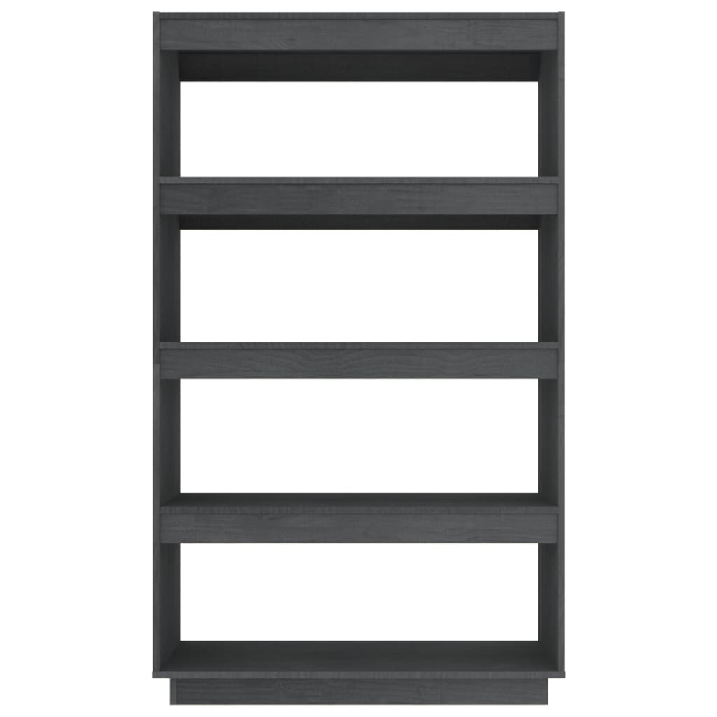 vidaXL Bibliotecă/Separator cameră, gri, 80x35x135 cm, lemn masiv pin vidaXL Bibliotecă/Separator cameră, gri, 80x35x135 cm, lemn masiv pin