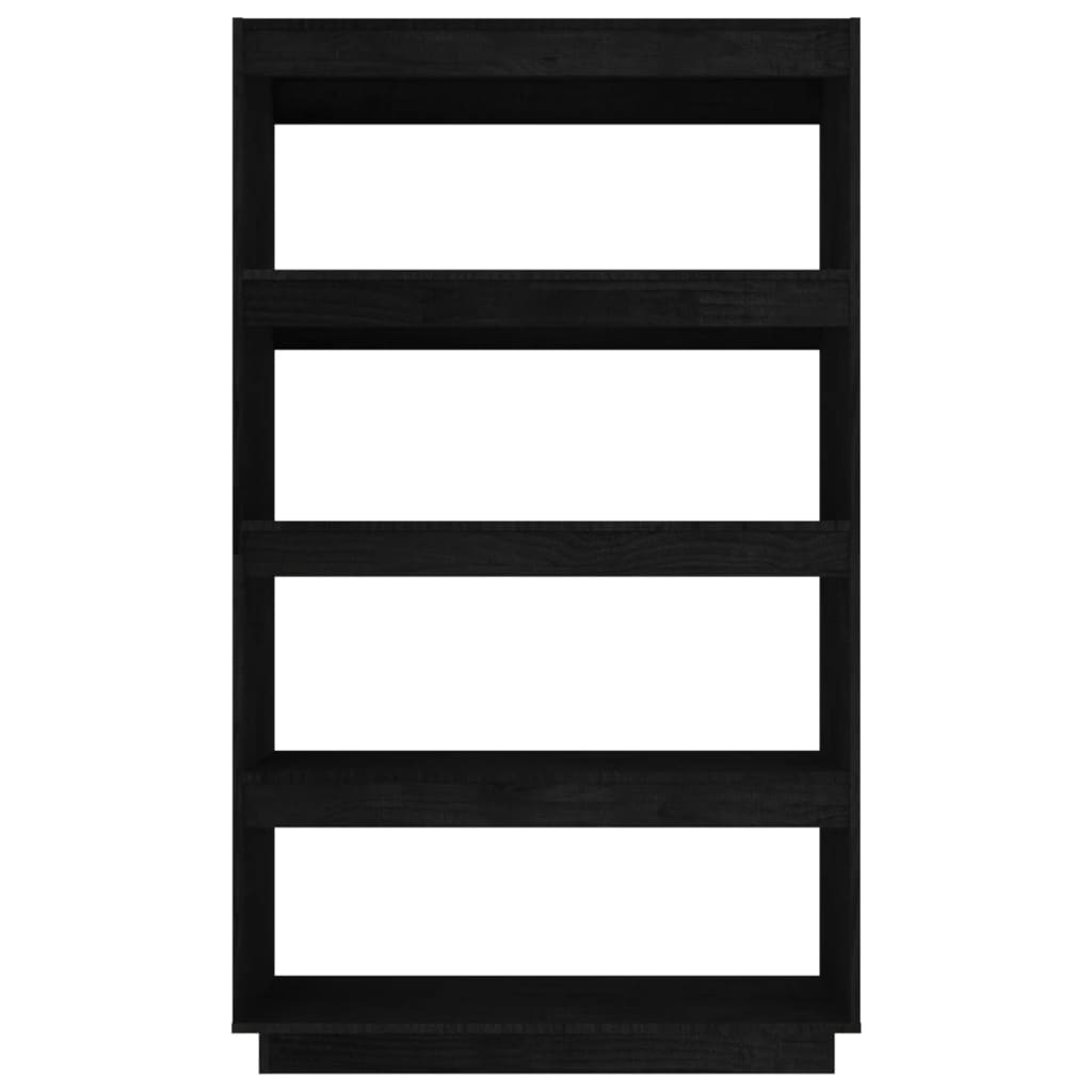 vidaXL Bibliotecă/Separator cameră, negru 80x35x135 cm, lemn masiv pin vidaXL Bibliotecă/Separator cameră, negru 80x35x135 cm, lemn masiv pin