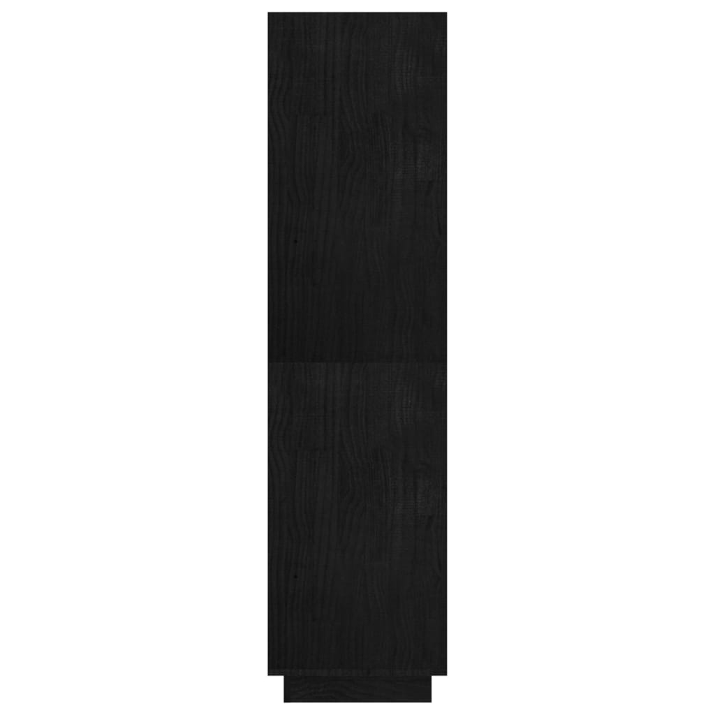 vidaXL Bibliotecă/Separator cameră, negru 80x35x135 cm, lemn masiv pin vidaXL Bibliotecă/Separator cameră, negru 80x35x135 cm, lemn masiv pin