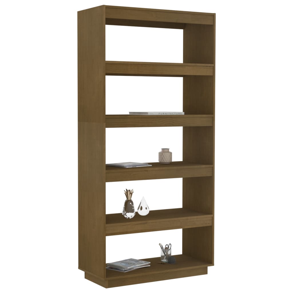 vidaXL Bibliotecă/Separator cameră, maro miere, 80x35x167 cm lemn pin