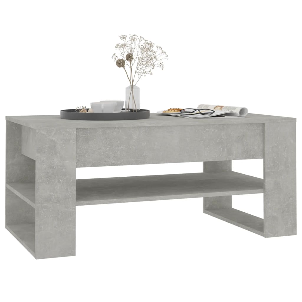 vidaXL Măsuță de cafea, gri beton, 102x55x45 cm, lemn prelucrat vidaXL Măsuță de cafea, gri beton, 102x55x45 cm, lemn prelucrat