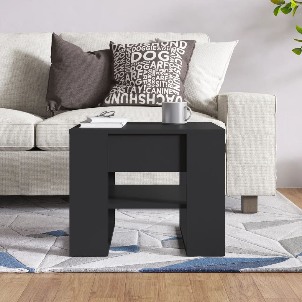 vidaXL Măsuță de cafea, negru, 55,5x55x45 cm, lemn prelucrat vidaXL Măsuță de cafea, negru, 55,5x55x45 cm, lemn prelucrat